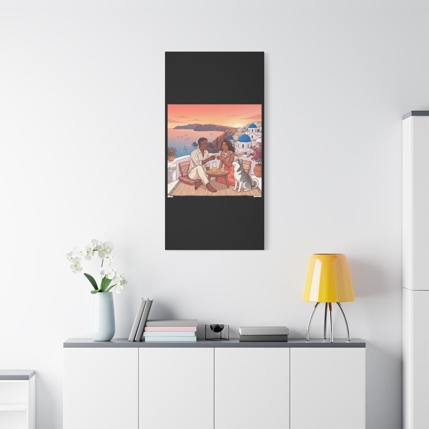 Santorini, Greece – “Sunset Serenade - Matte Canvas, Stretched, 1.25"