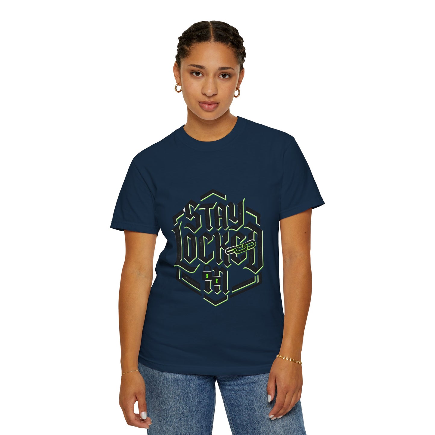Stay Locked T-Shirt — Hexagonal Streetwear Graphic Tee