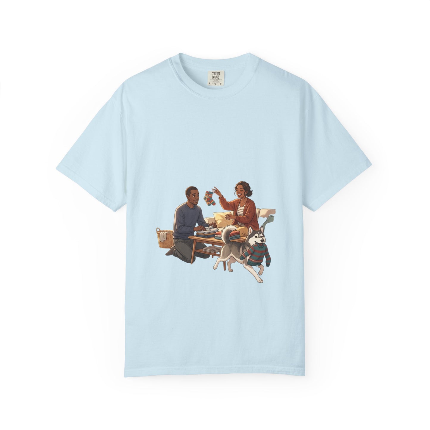 Picnic Cheers T-Shirt — Vintage Couple & Dog Illustration Tee