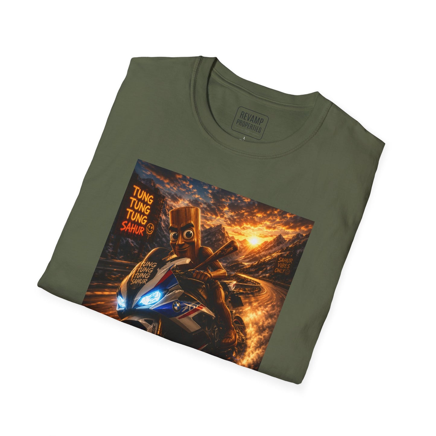Tung Tung Tung Sahur 2 Wheels On Steel & Fire T-Shirt — "Time To Turn The Tide" Tee