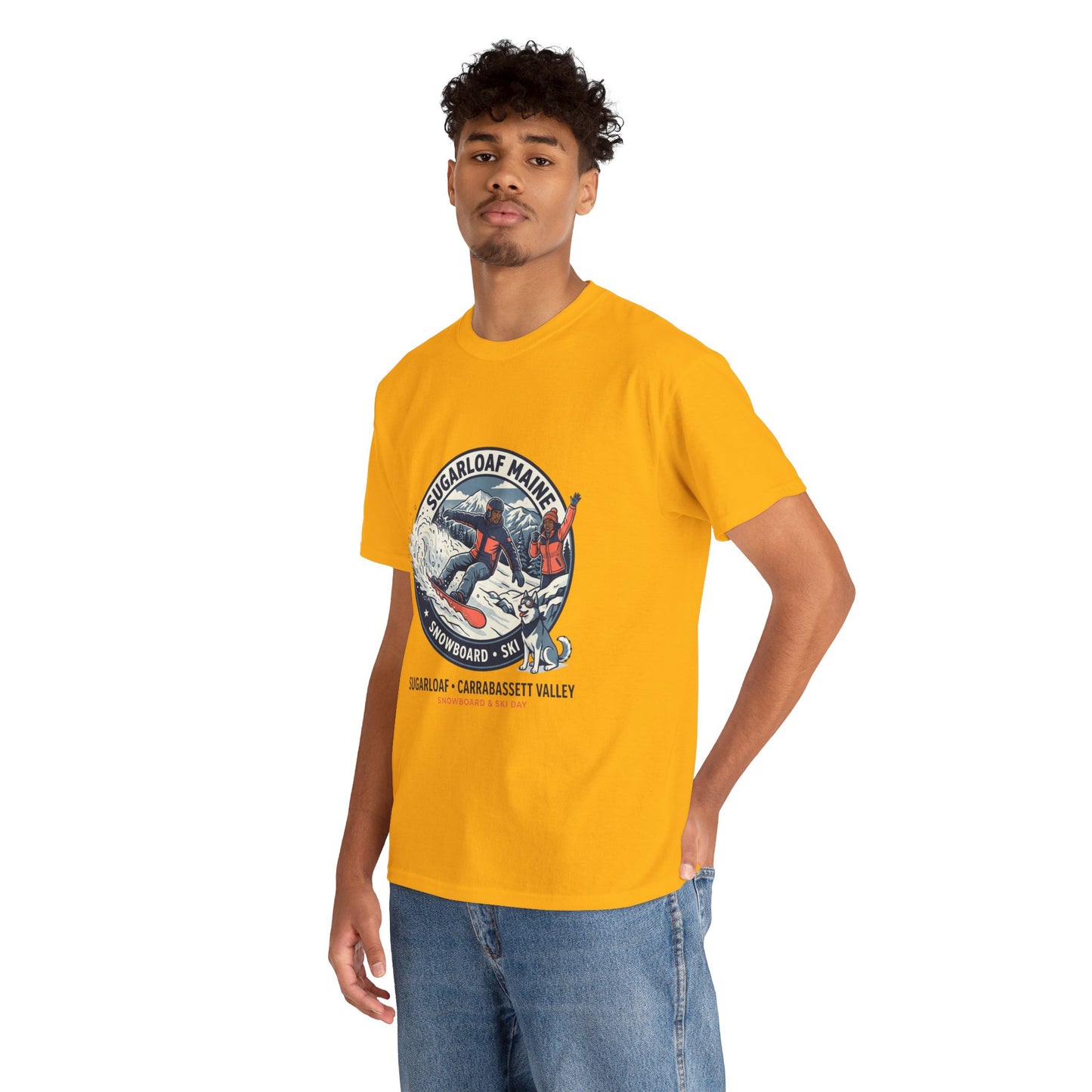 Sugarloaf Maine Snowboard & Ski T‑Shirt — Sugarloaf‑Carrabassett Valley Retro Graphic Tee