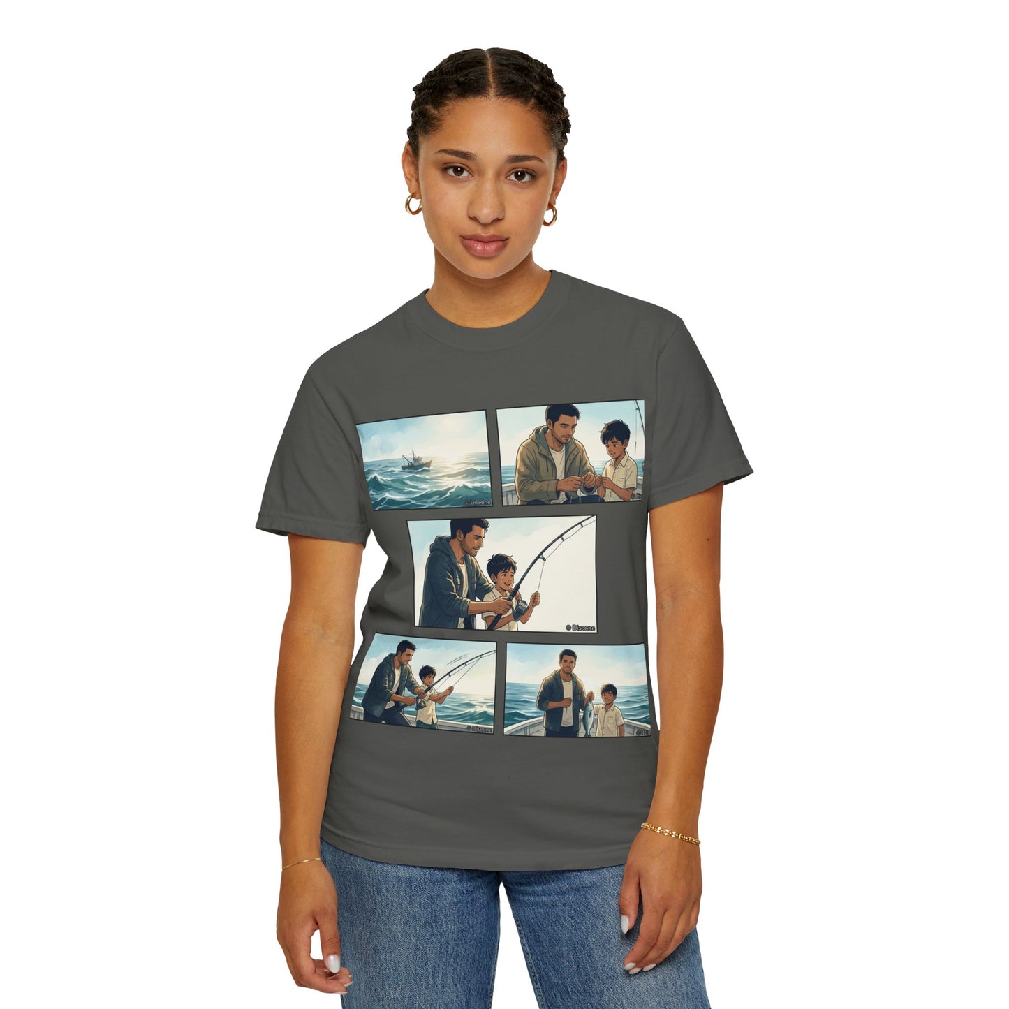 MORNING TIDES” (FATHER & SON EDITION) T-Shirt — Dad & Son Beach Fishing Graphic Tee