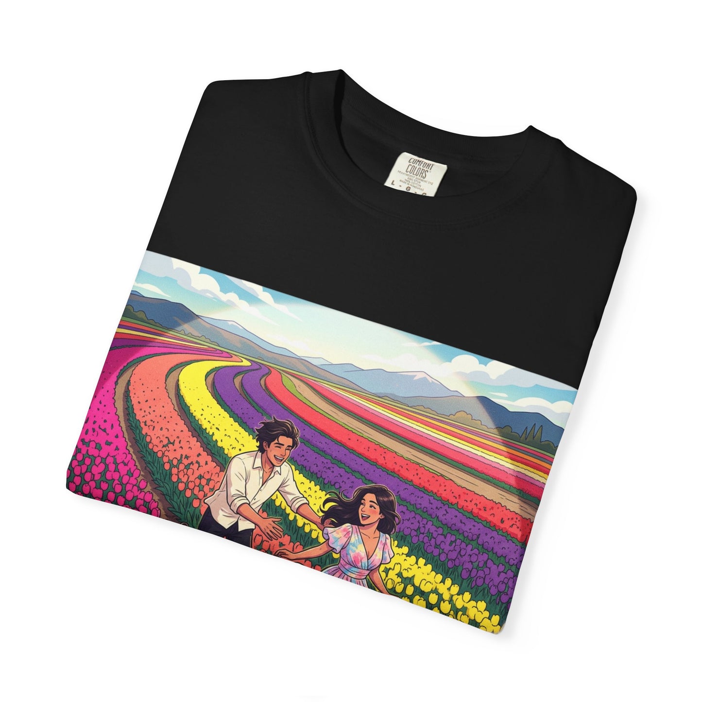 Spring of Us T-Shirt — Floral Field Vintage Couple Graphic Tee