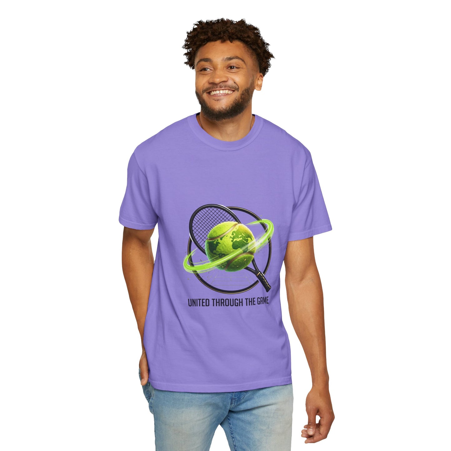 Tennis Globe T‑Shirt — "United Through the Game" Sports Tee