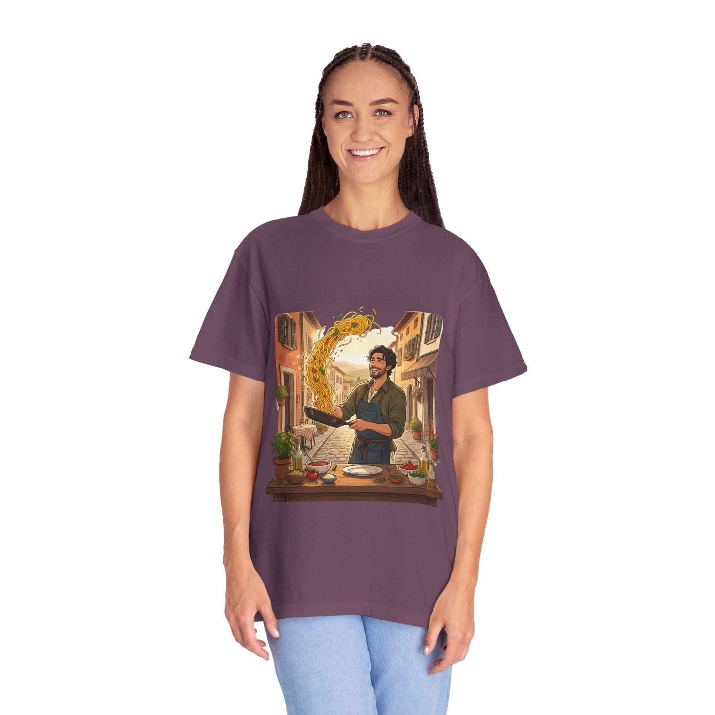 Italian Chef Pasta Toss T-Shirt — Vintage Street Kitchen Cooking Graphic Tee