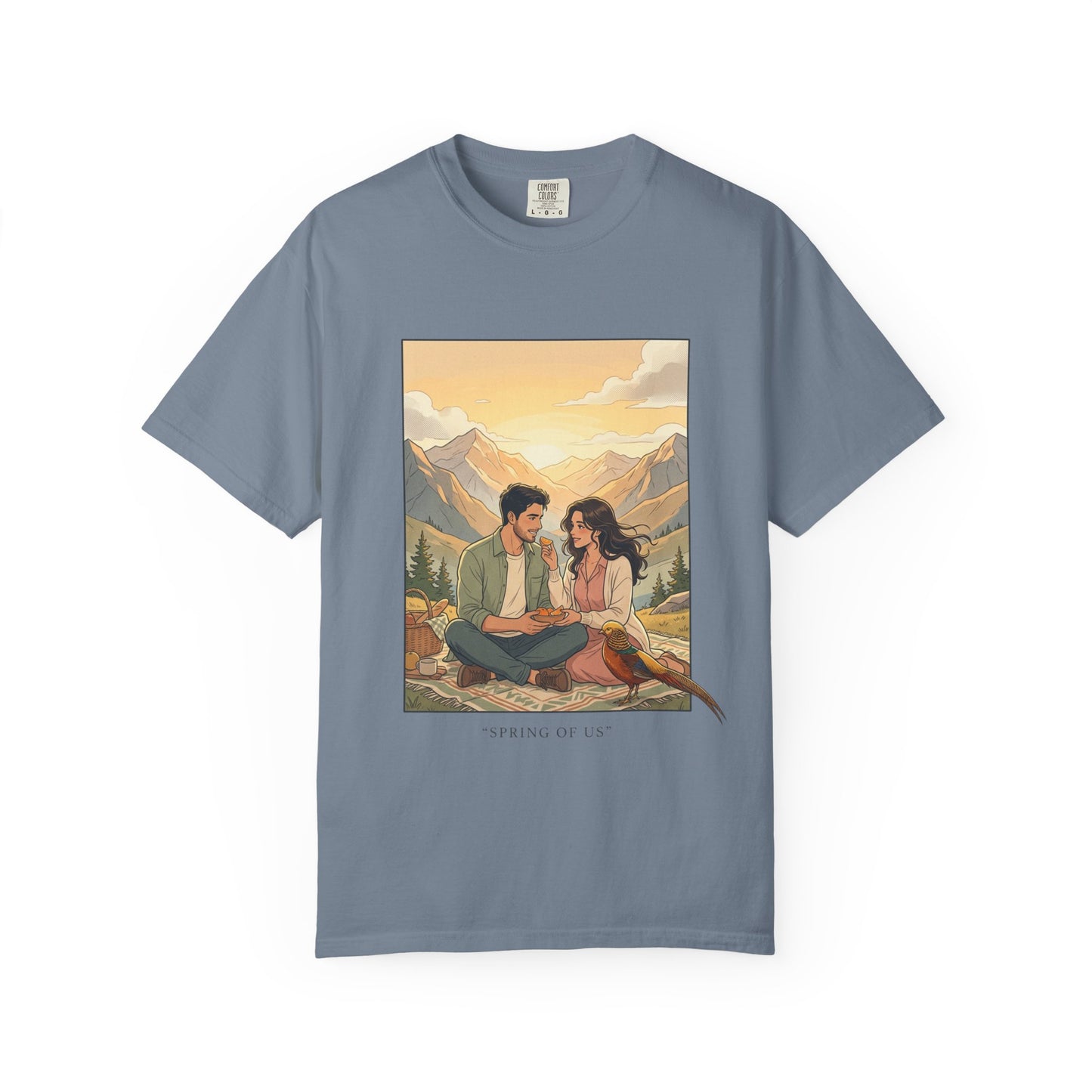 Couples Mountain Picnic T-Shirt — 'Opening Up' Scenic Graphic Tee