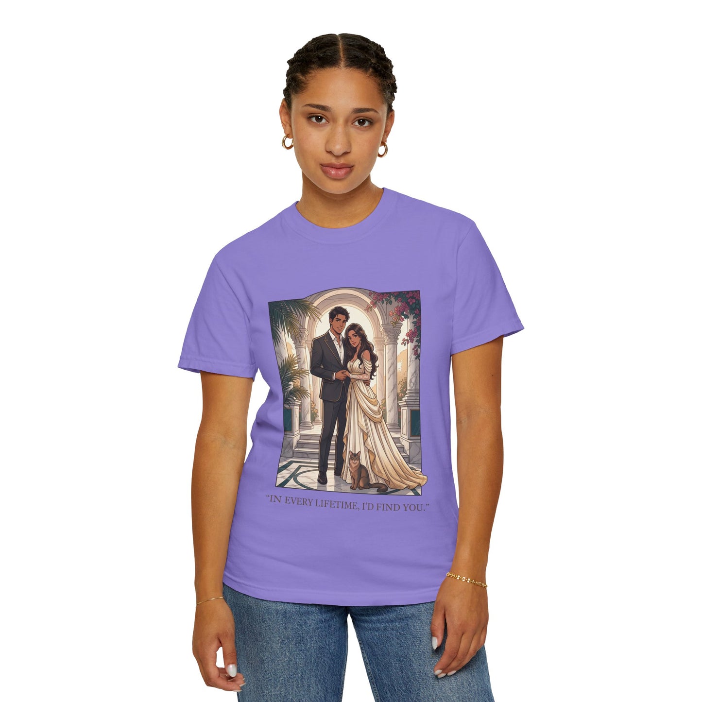 Romantic Vintage Wedding Portrait T-Shirt — "In Every Lifetime, I'd Find You"
