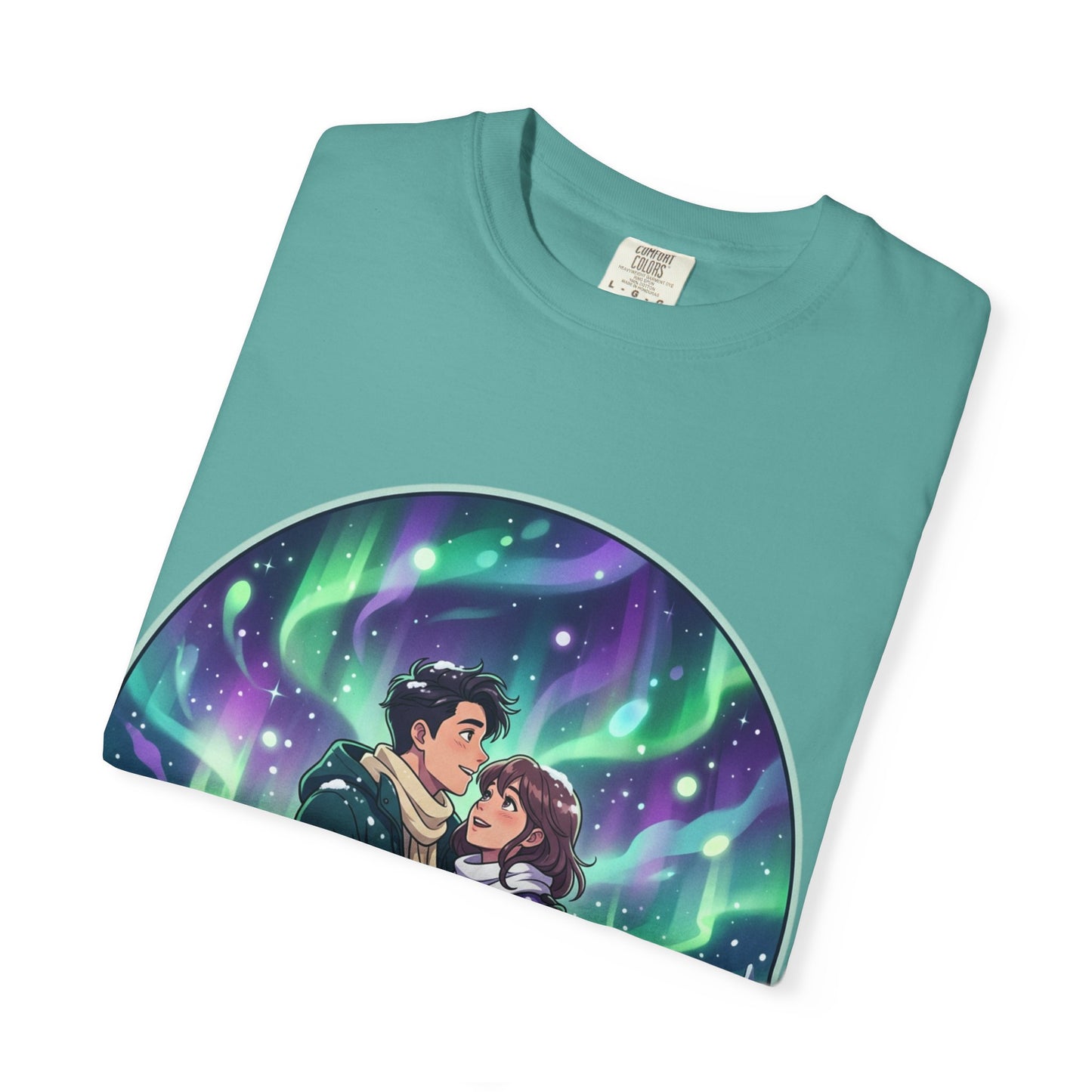 Night Magic T-Shirt — Northern Lights Couple Illustration