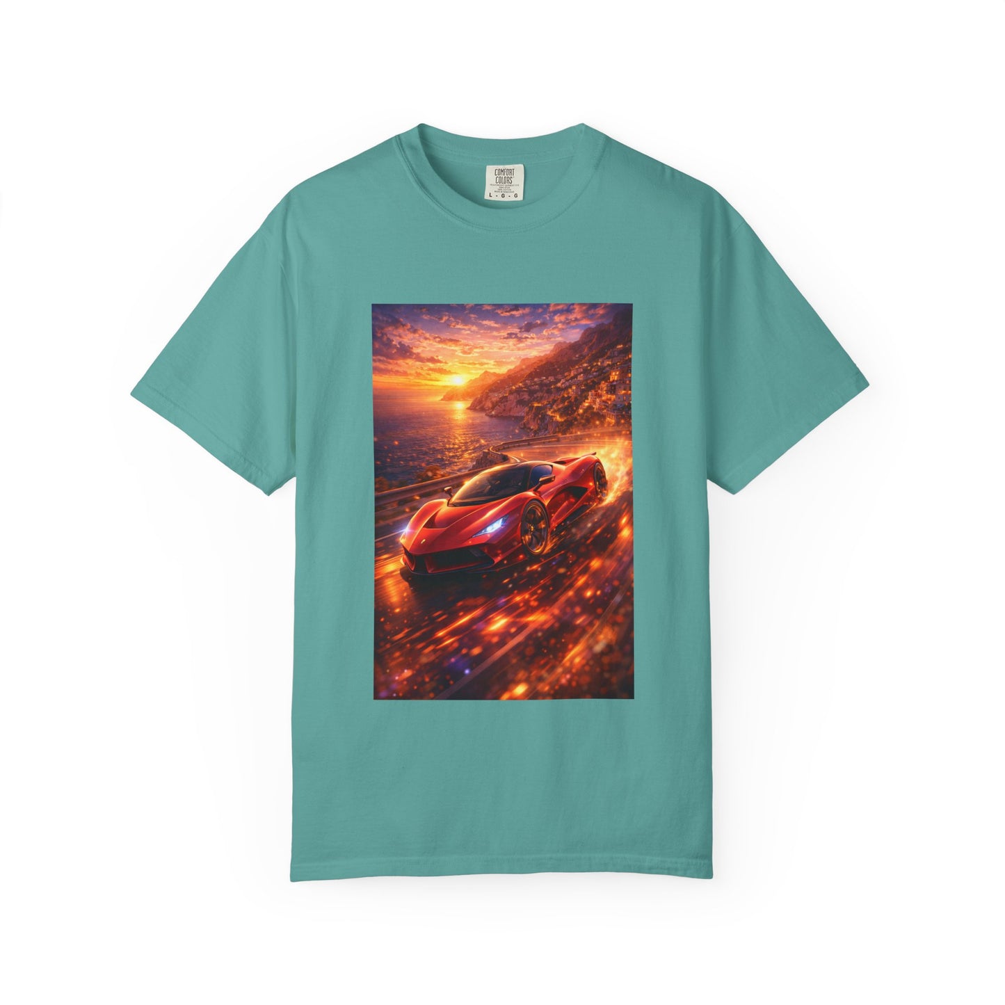 Ferrari F80- Amalfi Coast, Italy - T‑Shirt — Red Sports Car Print