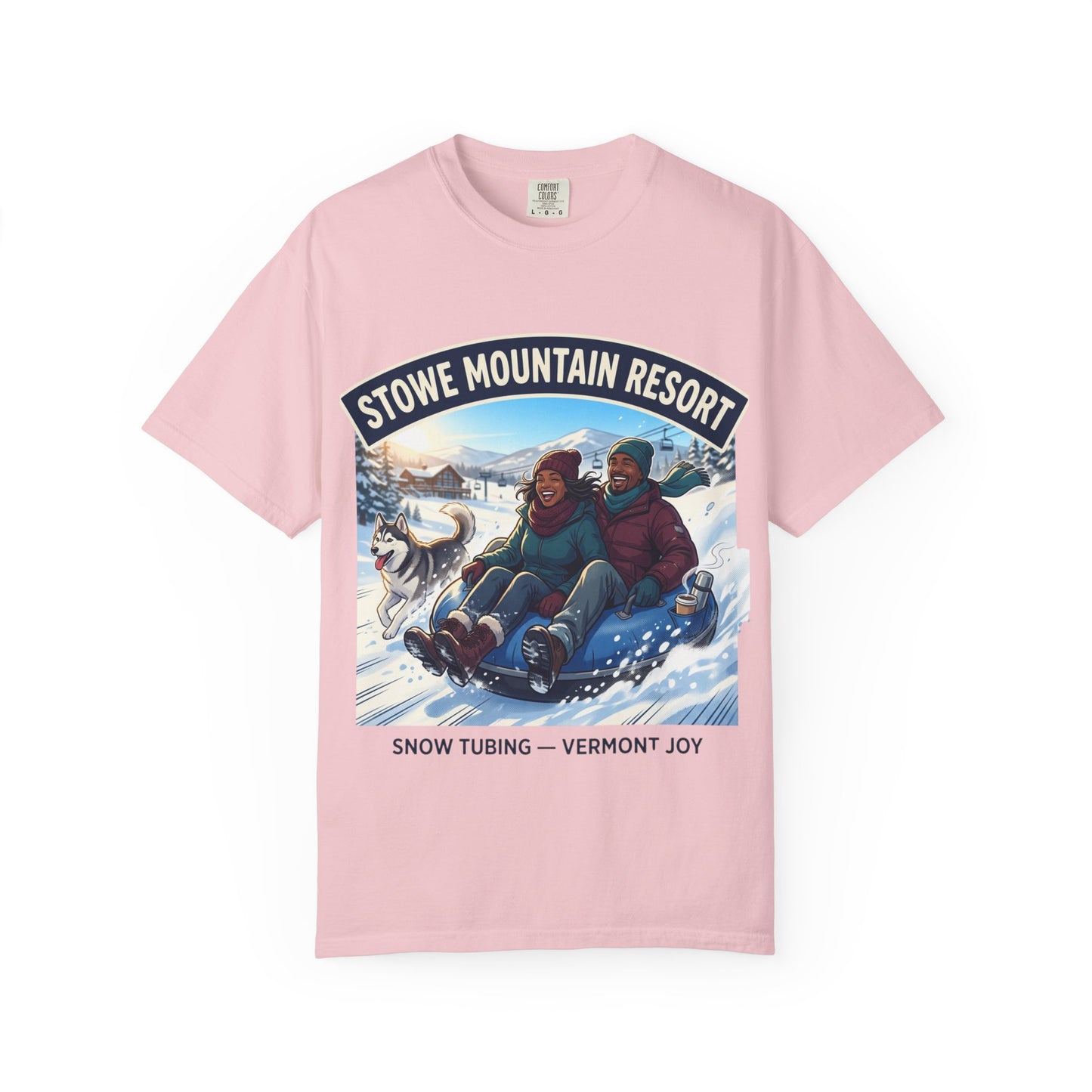 Stowe Mountain Resort Snow Tubing T-Shirt — "Vermont Joy" Winter Apparel