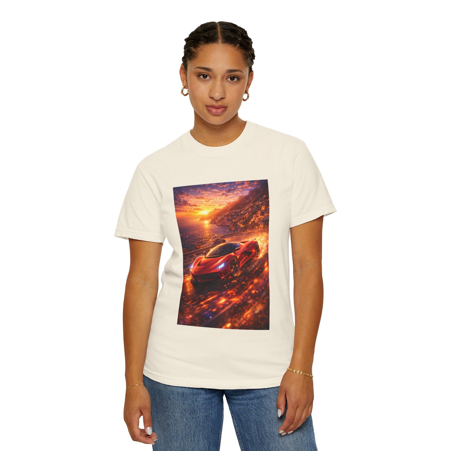 Ferrari F80- Amalfi Coast, Italy - T‑Shirt — Red Sports Car Print