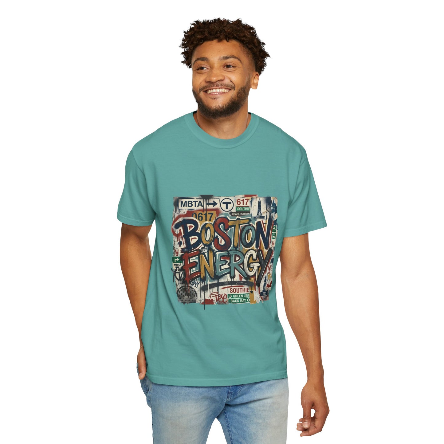 Boston Energy T-Shirt — Graffiti Cityscape Tee