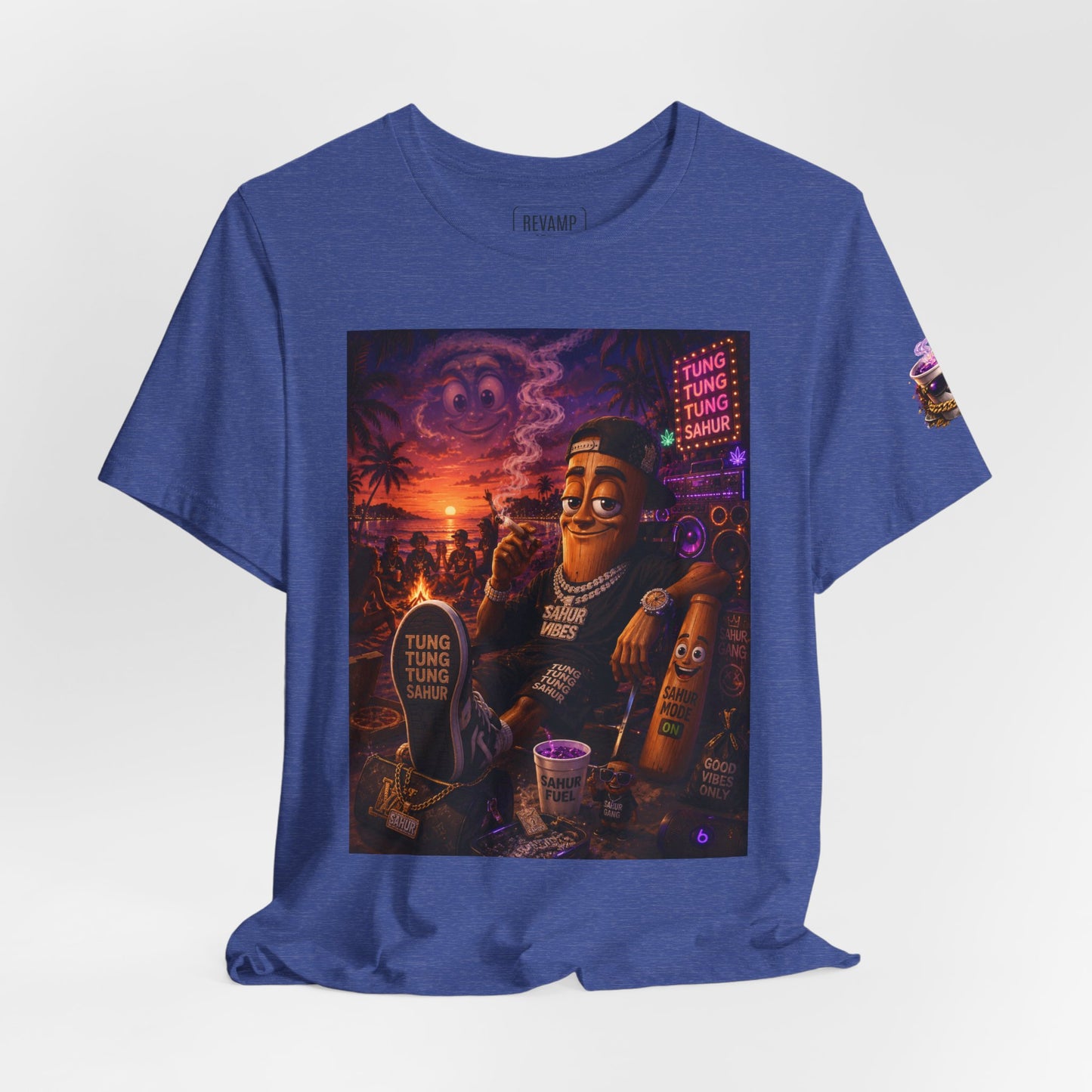 Tung Tung Tung Sahur T-Shirt — "Summertime Vibes" Retro Beach Party Graphic Tee
