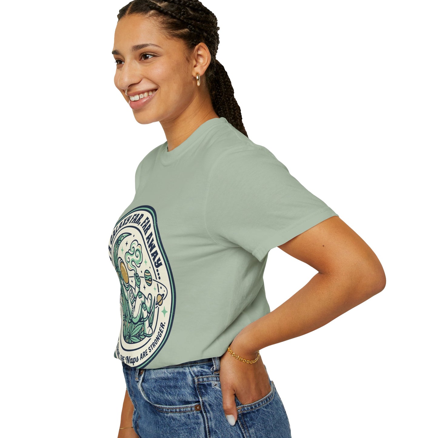 T-Shirt — "In a Galaxy Far, Far Away" Retro Space Nap Graphic Tee