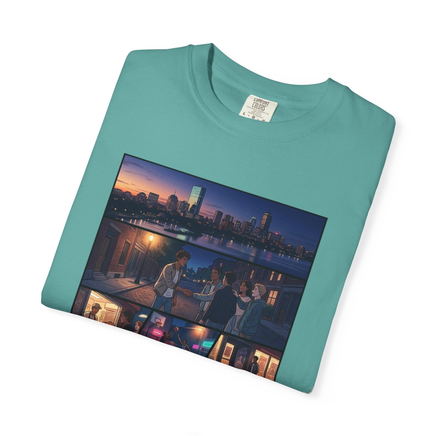 Boston: Built Different - City Nights Photo Collage T-Shirt