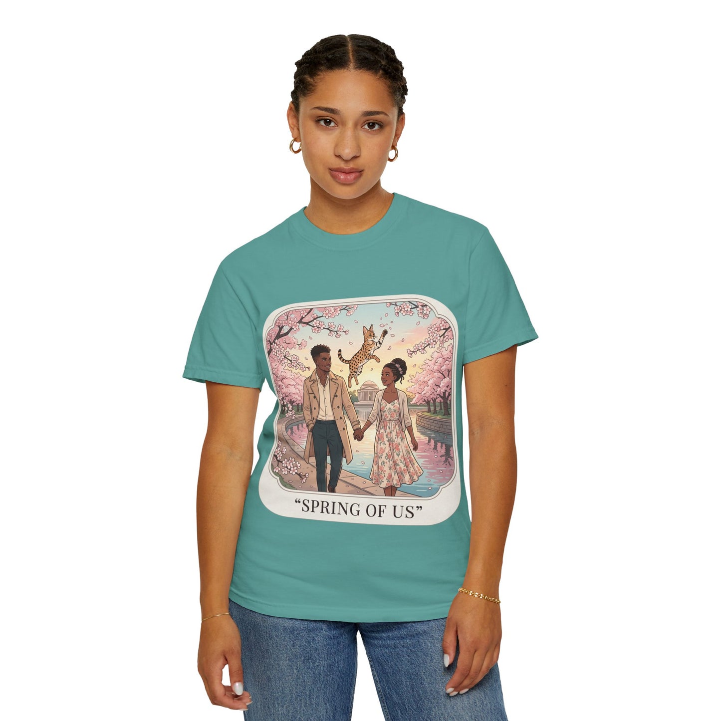 Spring of Us T-Shirt — Romantic Cherry Blossom Couple Graphic Tee