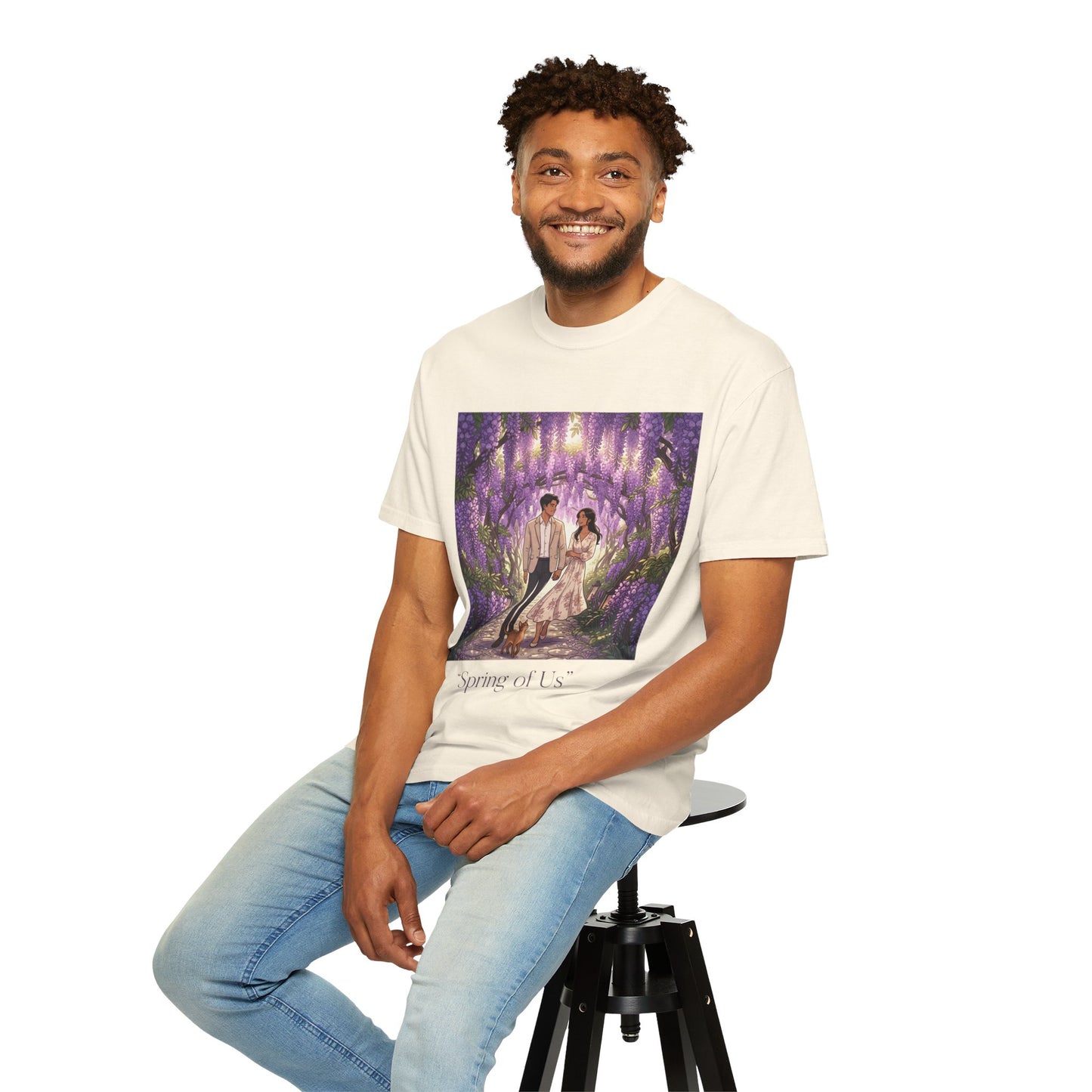 Spring of Us T-Shirt — Romantic Wisteria Couple Graphic Tee