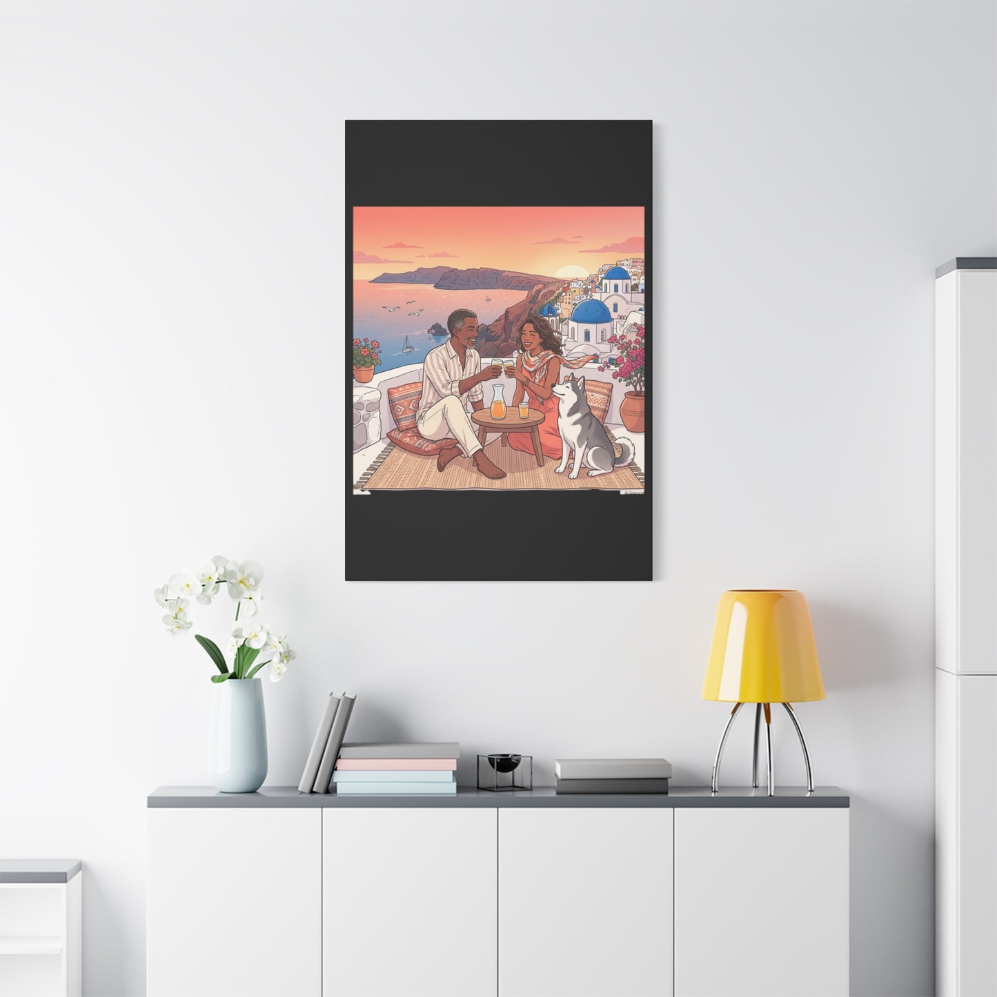 Santorini, Greece – “Sunset Serenade - Matte Canvas, Stretched, 1.25"