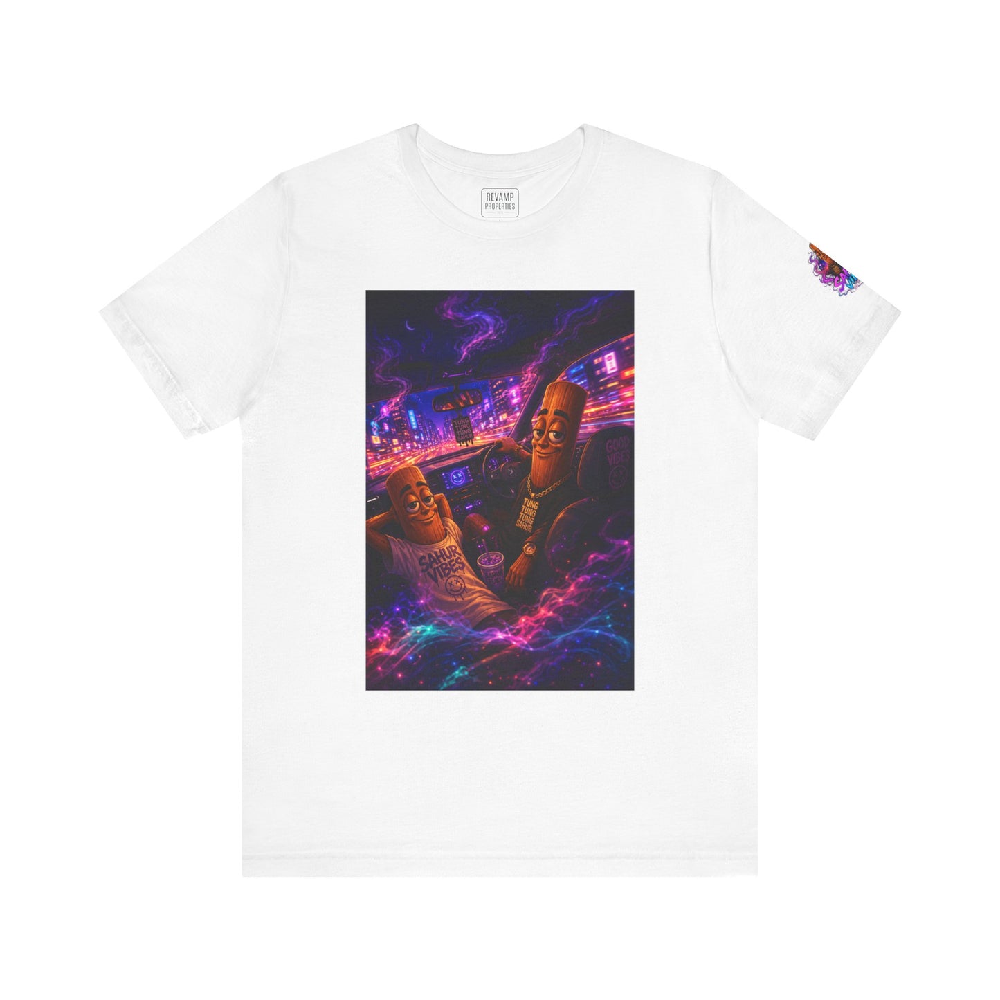 Tung Tung Tung Sahur Who Ride Like Us T-Shirt — Night Cruise Vaporwave Graphic Tee