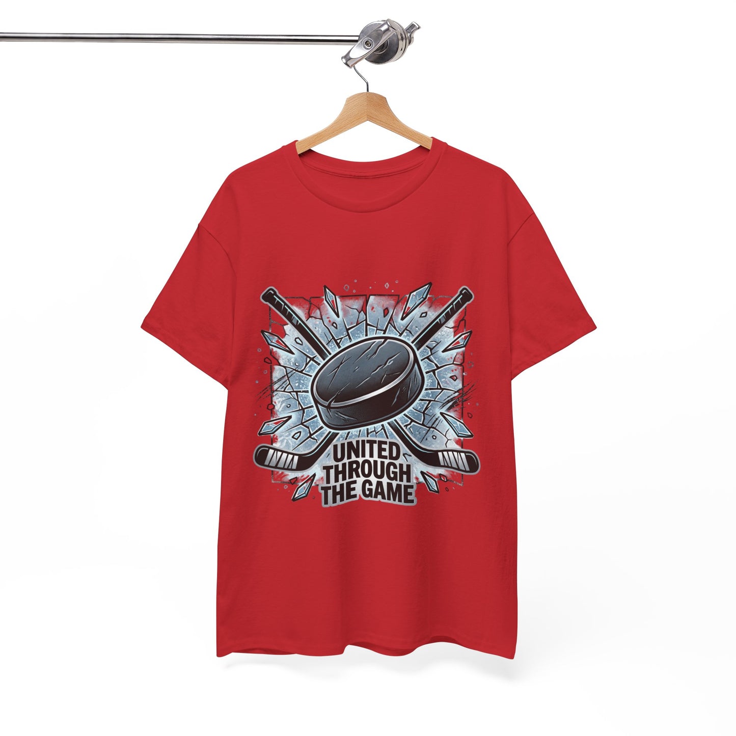 Hockey T-Shirt — "United Through the Game" Graphic Tee