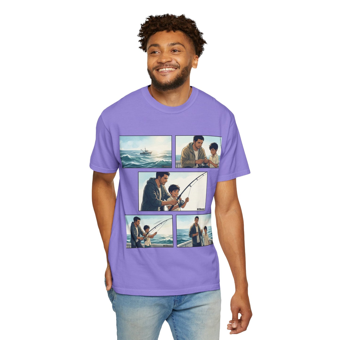 MORNING TIDES” (FATHER & SON EDITION) T-Shirt — Dad & Son Beach Fishing Graphic Tee