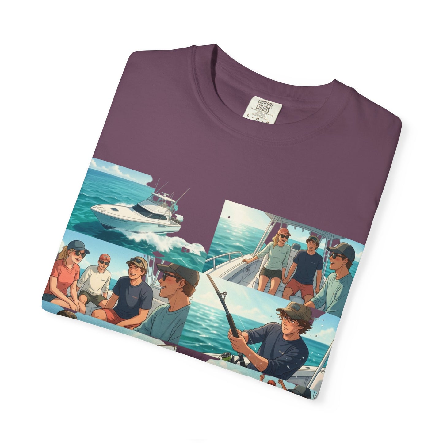 Deep Sea Energy (Friends Fishing Edition) Fishing Trip Photo Collage T-Shirt