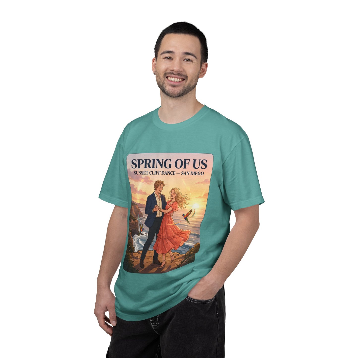 Spring of Us T‑Shirt — Sunset Cliff Dance San Diego Vintage Romance Tee