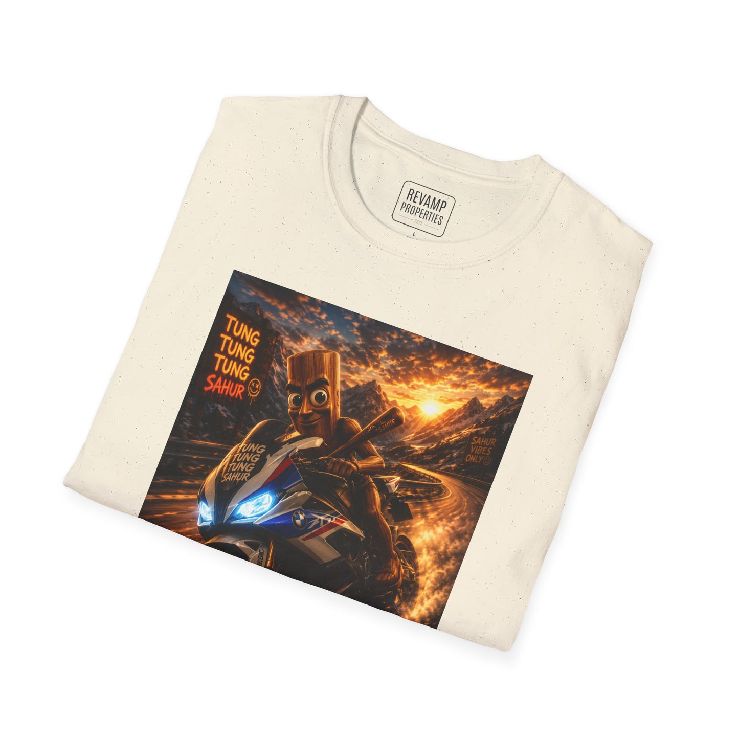 Tung Tung Tung Sahur 2 Wheels On Steel & Fire T-Shirt — "Time To Turn The Tide" Tee