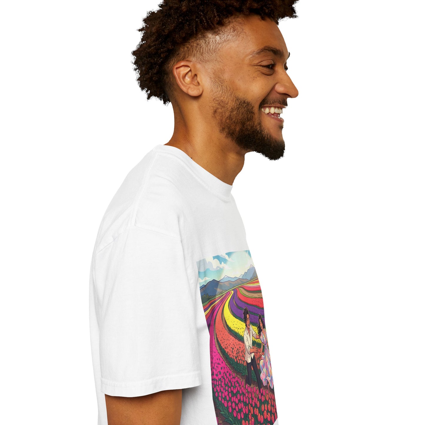 Spring of Us T-Shirt — Floral Field Vintage Couple Graphic Tee