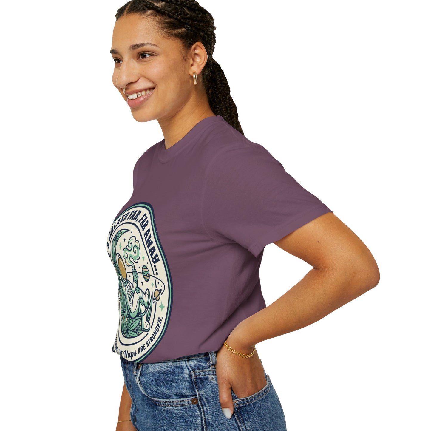 T-Shirt — "In a Galaxy Far, Far Away" Retro Space Nap Graphic Tee