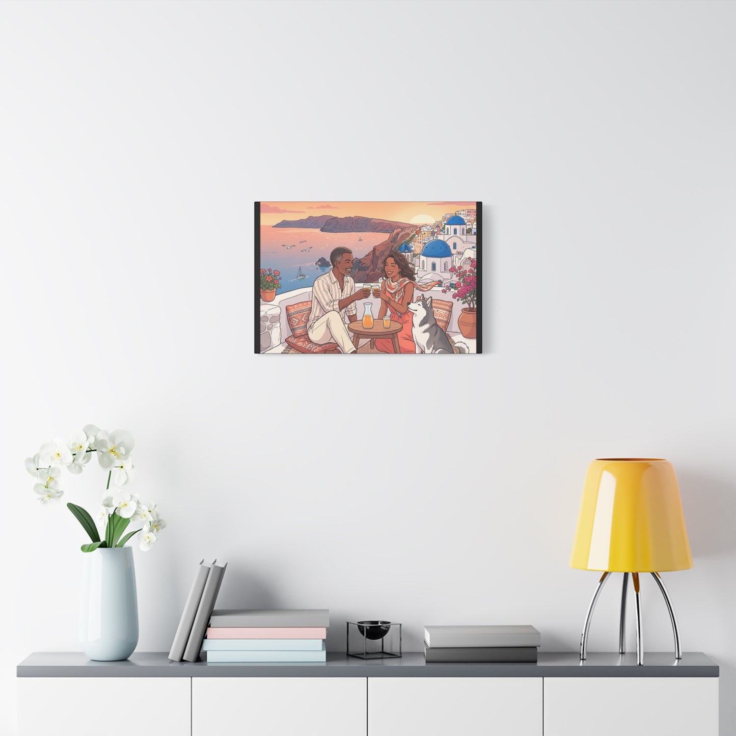 Santorini, Greece – “Sunset Serenade - Matte Canvas, Stretched, 1.25"