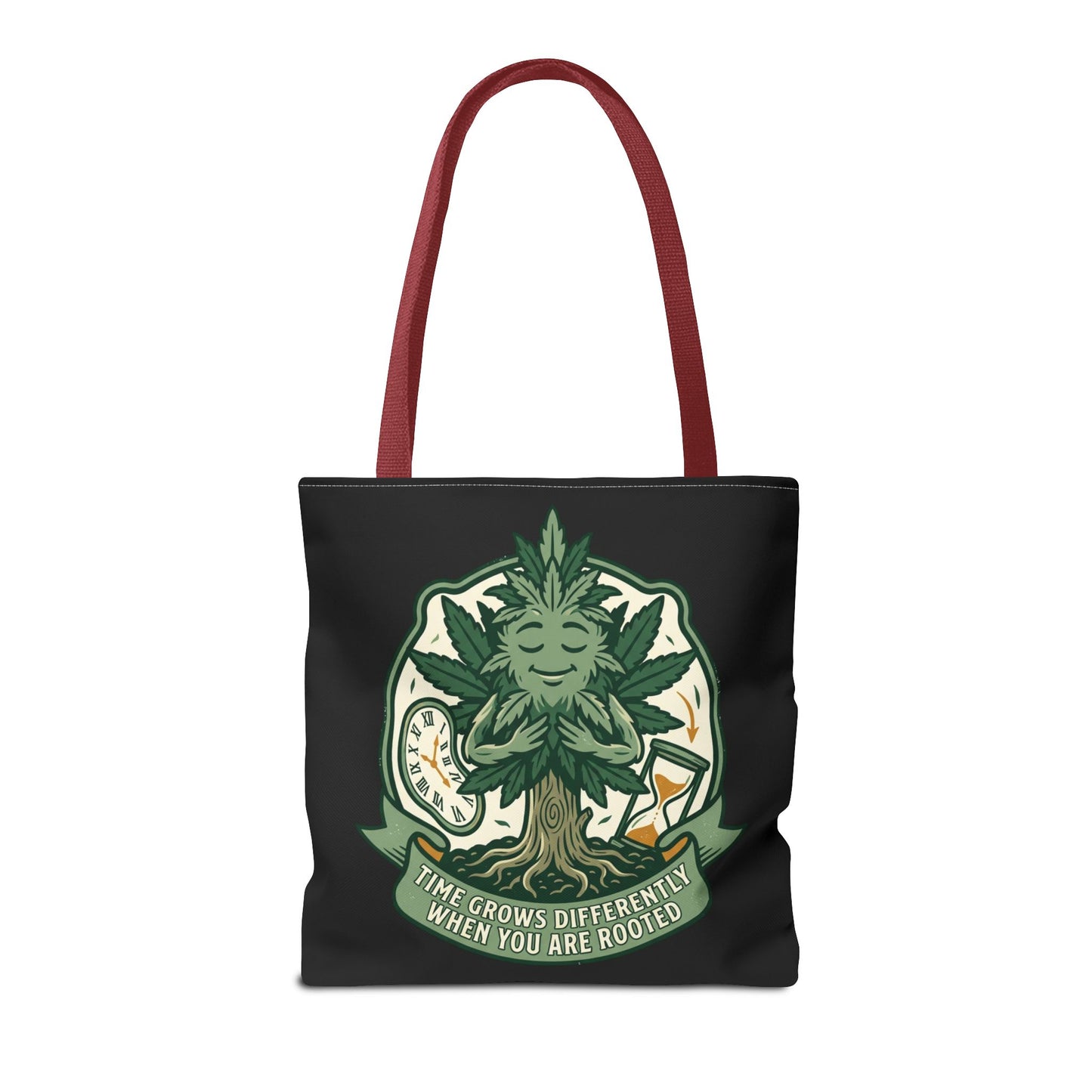 Rooted Tree Spirit Tote Bag — “Time Grows Different When You Are Rooted” Eco Tote