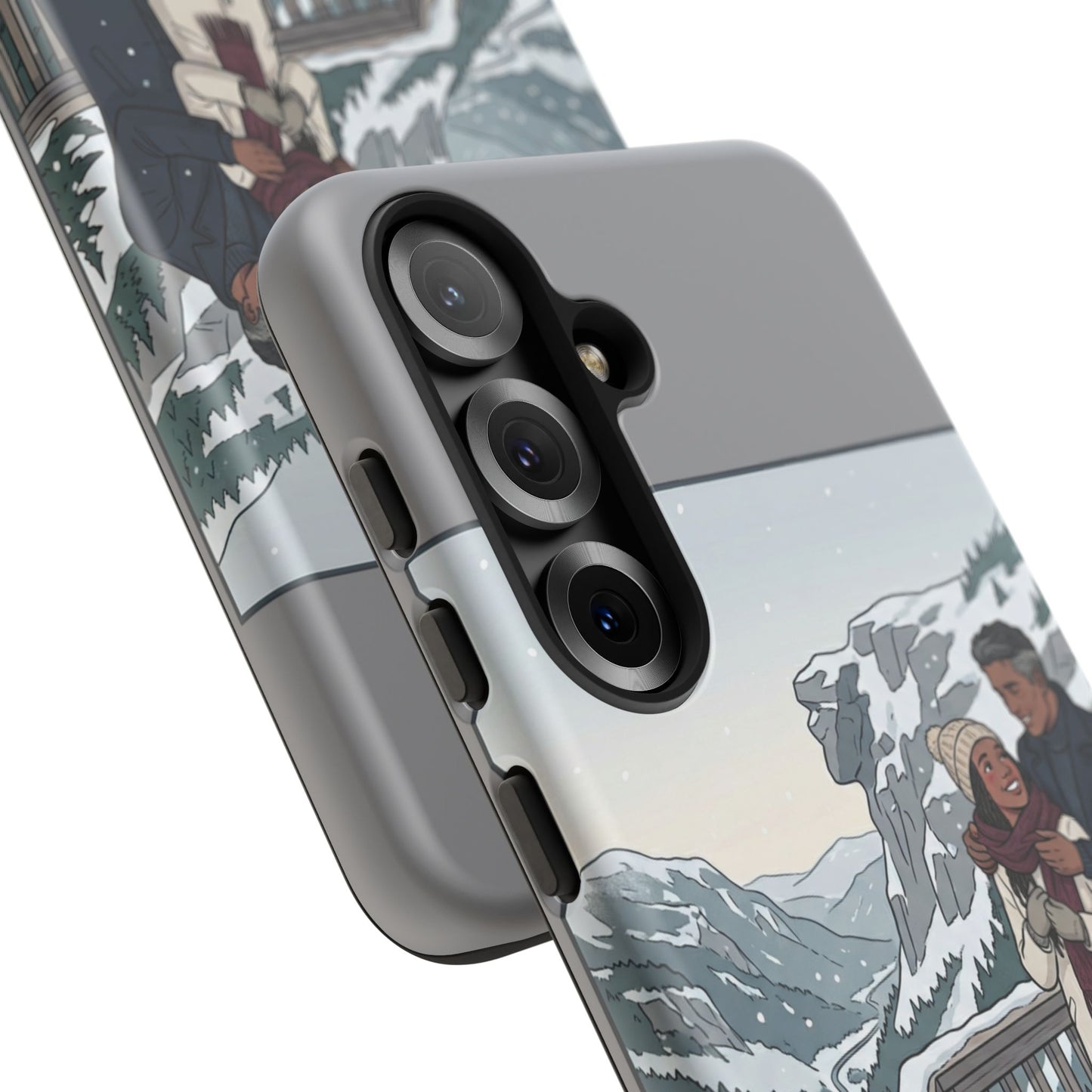 Winter Scenic Phone Case — Franconia Notch NH Couples & Husky Design