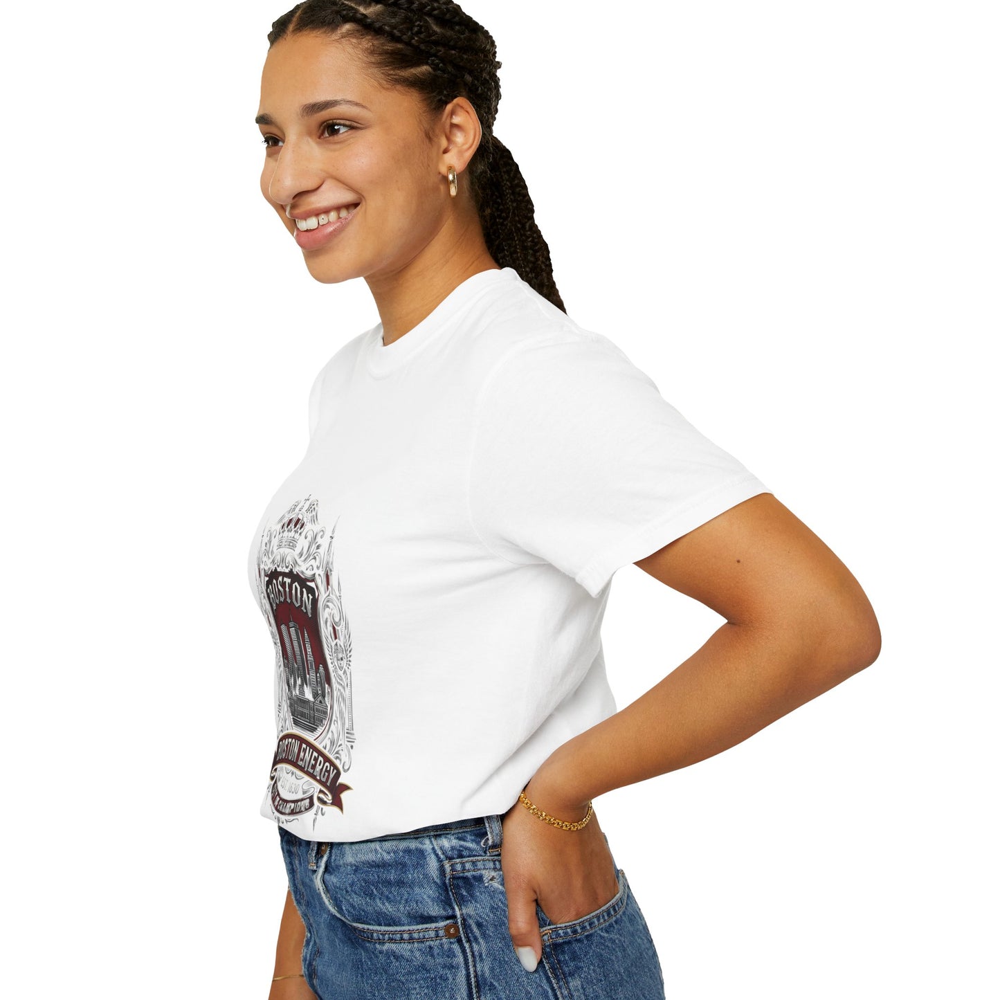 Boston Energy Vintage Crest T-Shirt — Retro City Skyline Tee