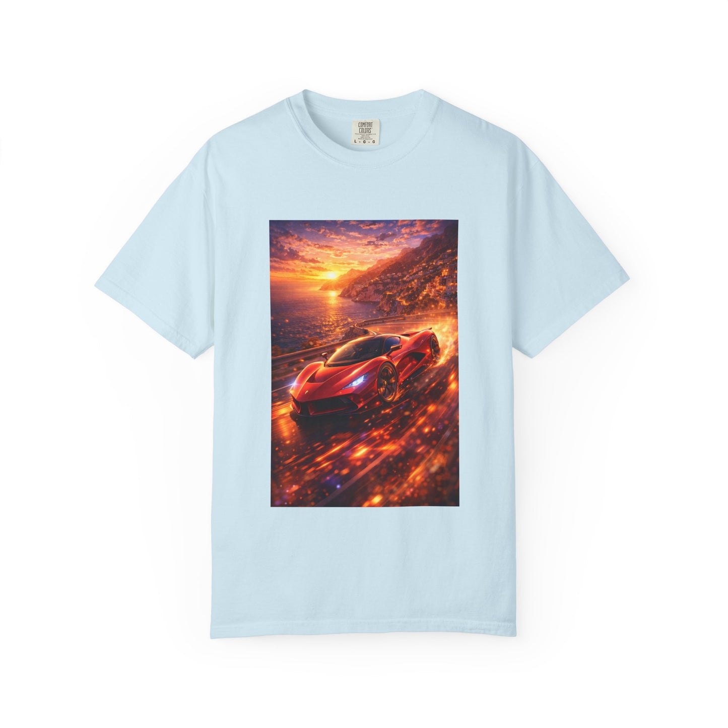Ferrari F80- Amalfi Coast, Italy - T‑Shirt — Red Sports Car Print
