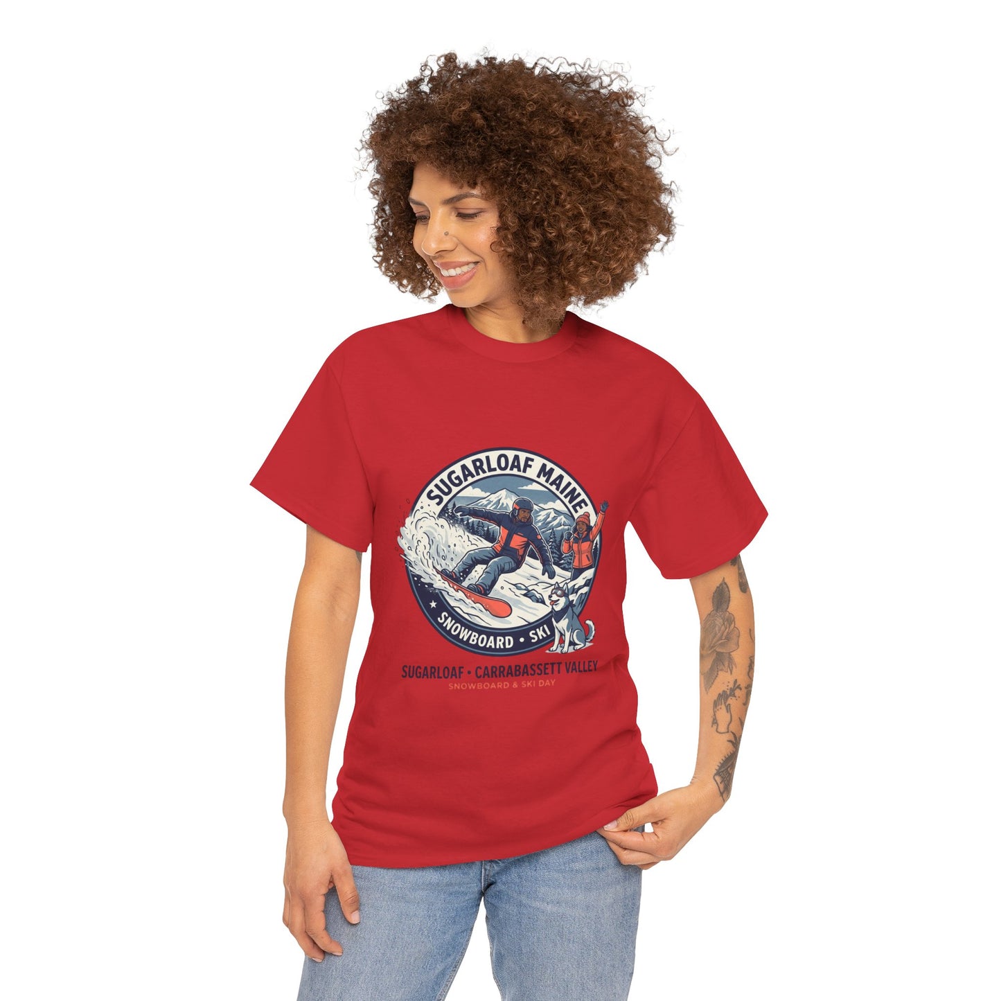 Sugarloaf Maine Snowboard & Ski T‑Shirt — Sugarloaf‑Carrabassett Valley Retro Graphic Tee