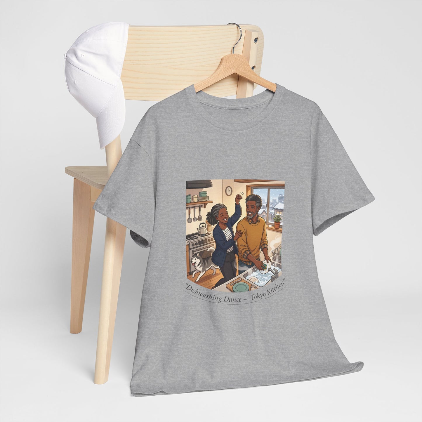 Dishwashing Dance Tee — Couple Kitchen Graphic T-Shirt