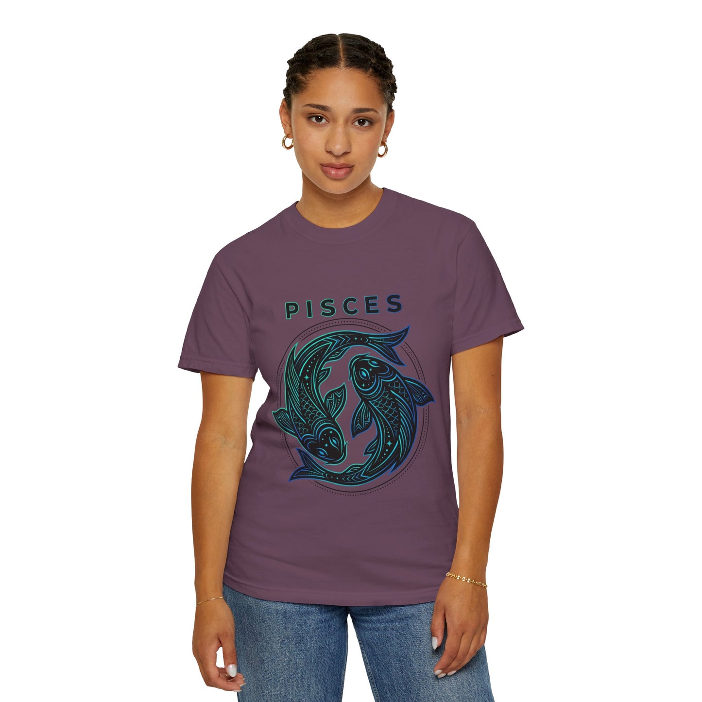Pisces Zodiac T-Shirt — Artistic Twin Fish Astrology Tee