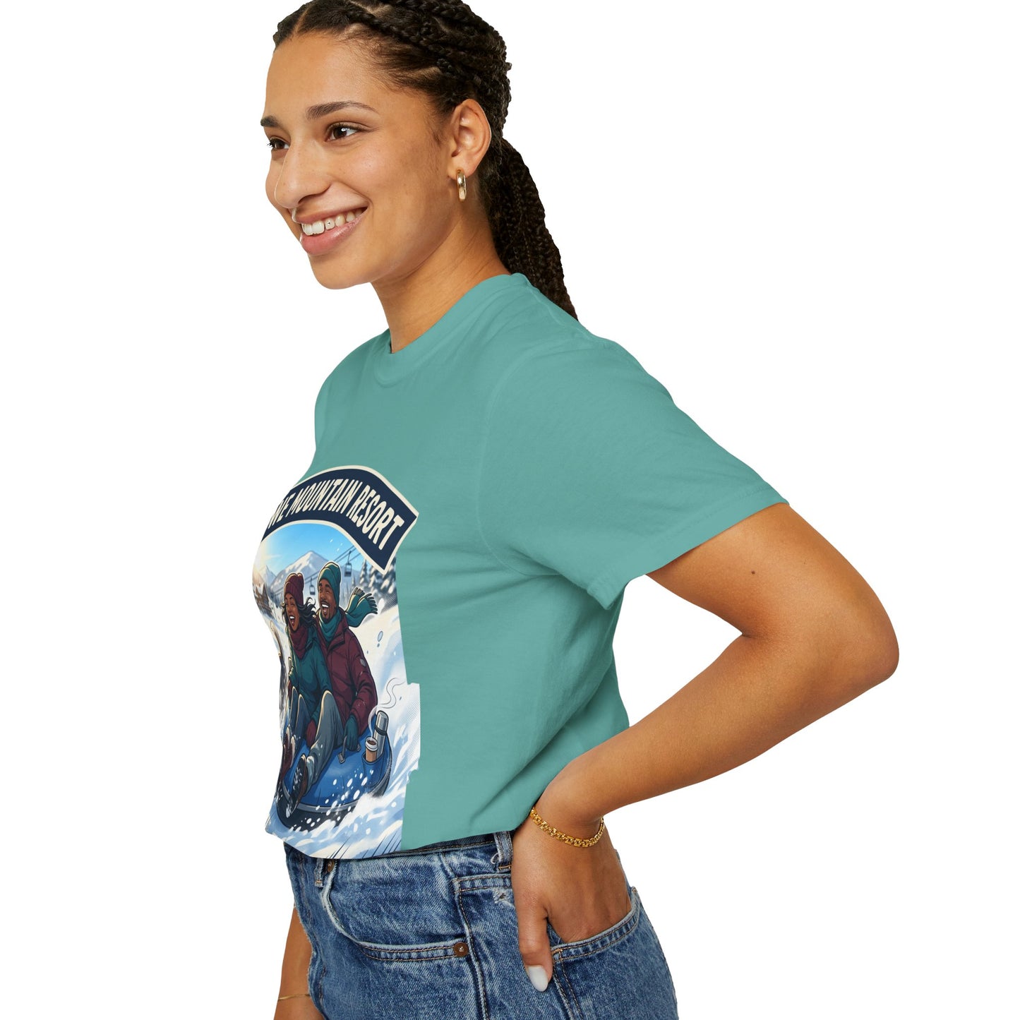 Stowe Mountain Resort Snow Tubing T-Shirt — "Vermont Joy" Winter Apparel