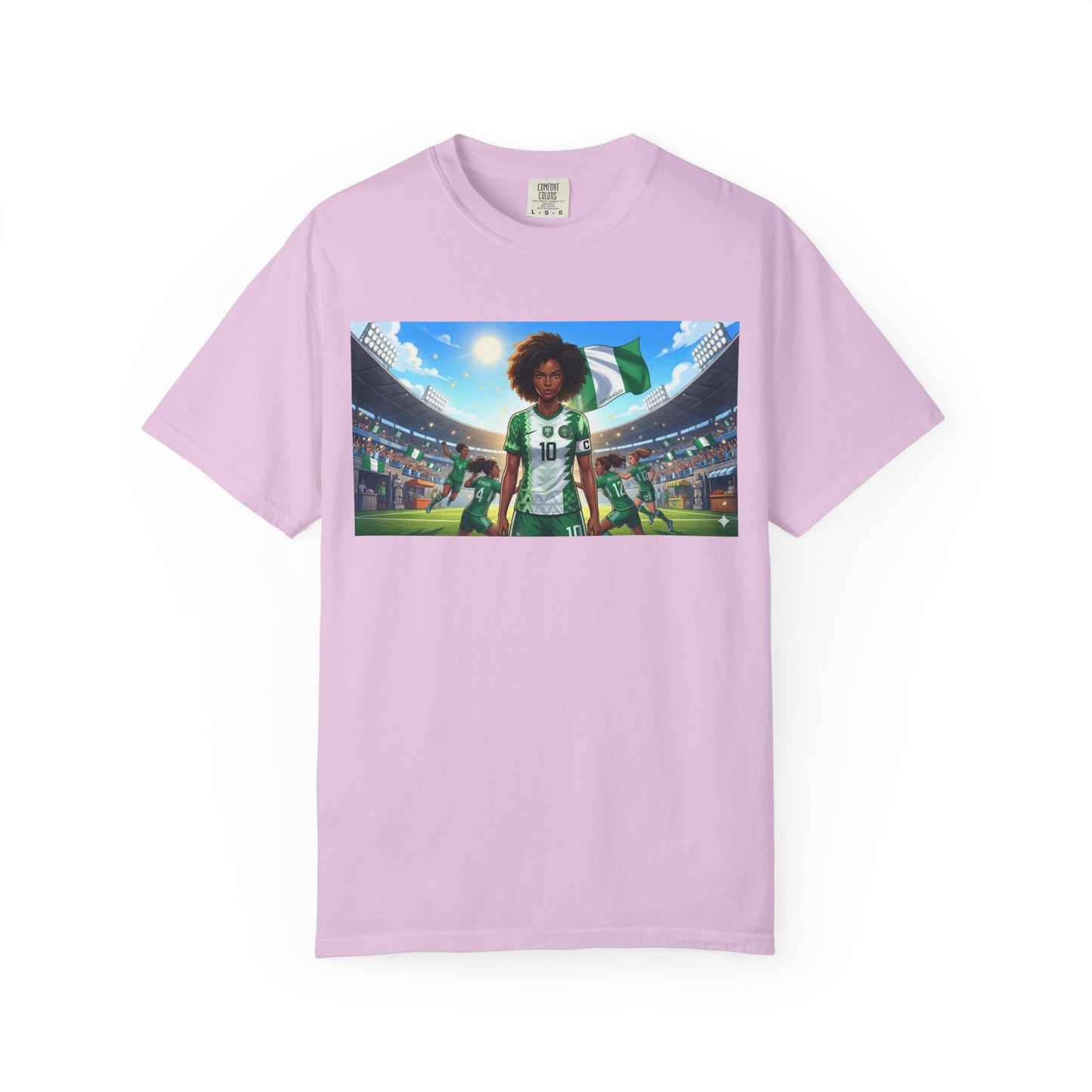 Commander- Female- Nigerian Soccer Player Stadium  - T-shirt - Graphic Tee