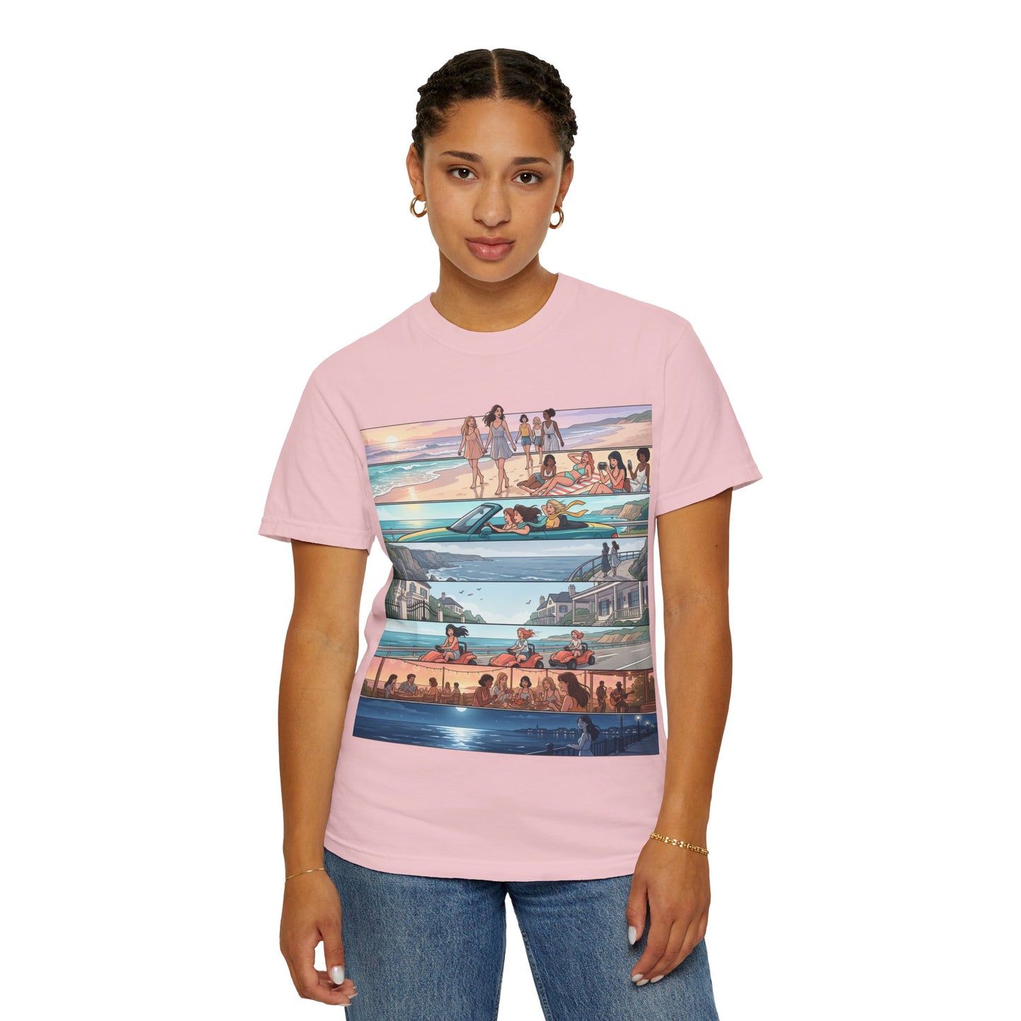 Beach Day Comic Panel T-Shirt — 'Meet Me Where the Waves' Graphic Tee