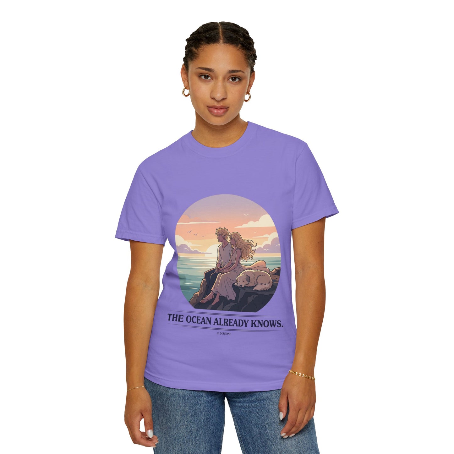 Ocean Sunset Graphic T-Shirt — "The Ocean Already Knows"