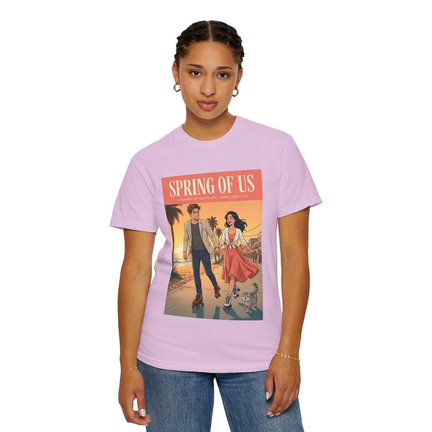 Spring of Us T-Shirt — Vintage Romantic Beach Couple Graphic Tee