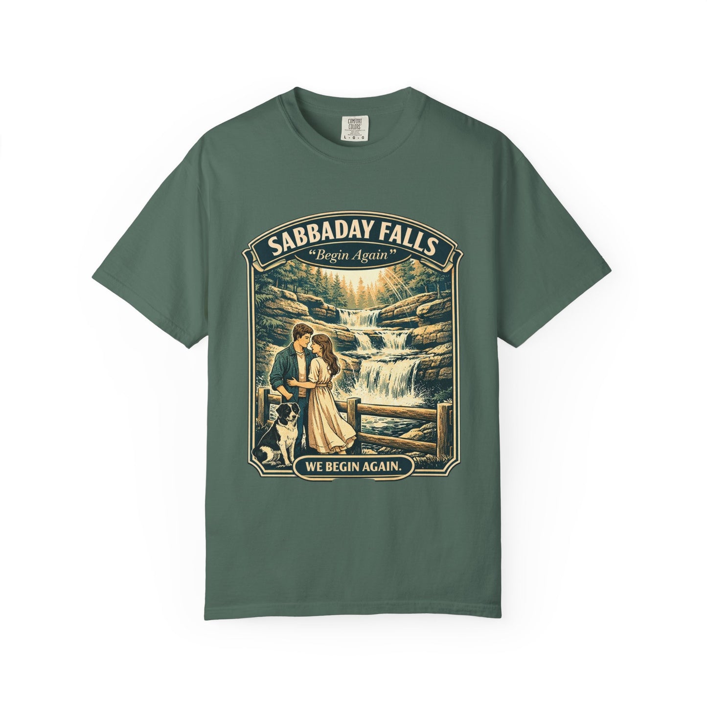 Sabbaday Falls 'We Begin Again' Vintage Nature T-Shirt