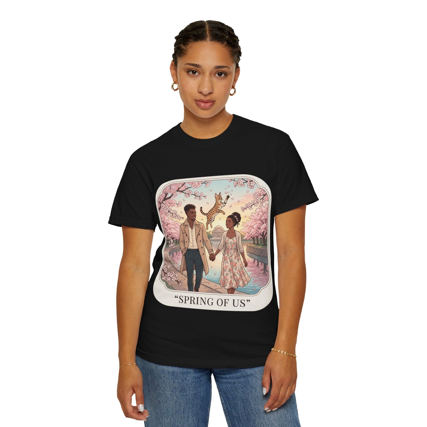 Spring of Us T-Shirt — Romantic Cherry Blossom Couple Graphic Tee