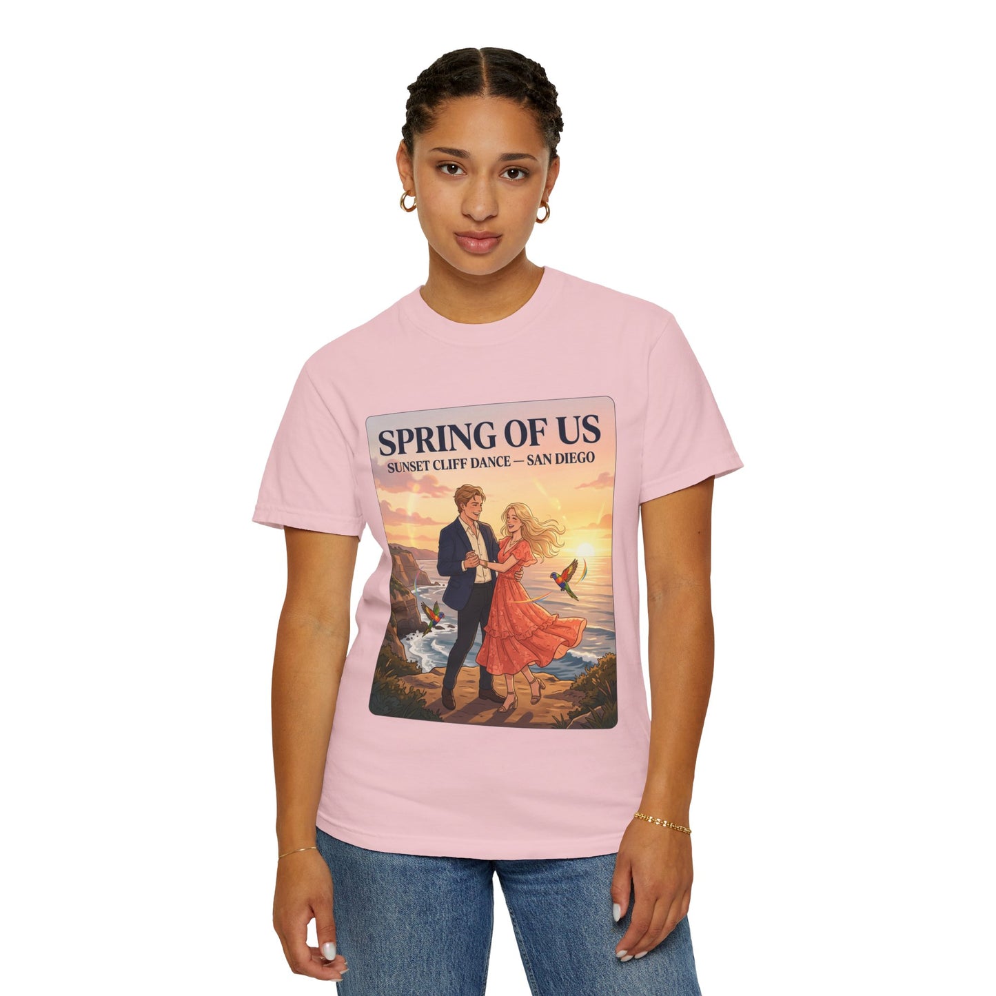Spring of Us T‑Shirt — Sunset Cliff Dance San Diego Vintage Romance Tee