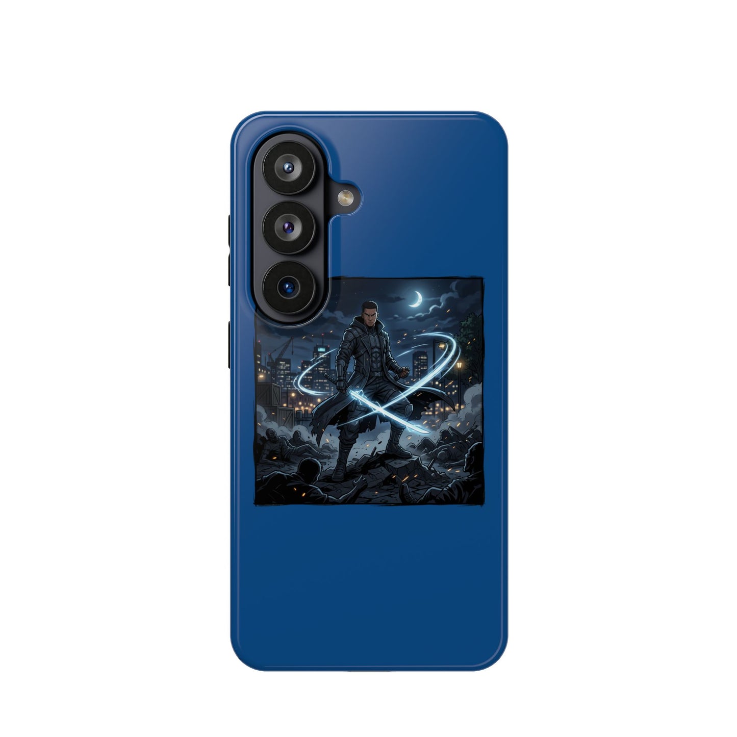Magnetic Impact-Resistant Phone Case — Night Warrior Sci‑Fi Design