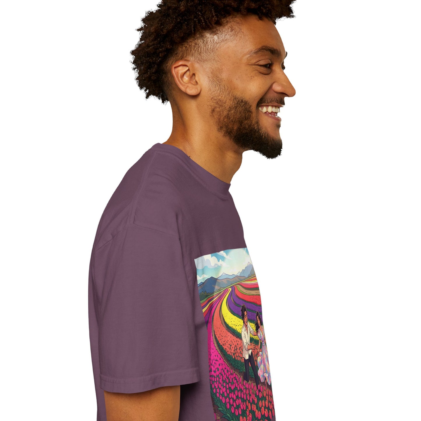 Spring of Us T-Shirt — Floral Field Vintage Couple Graphic Tee