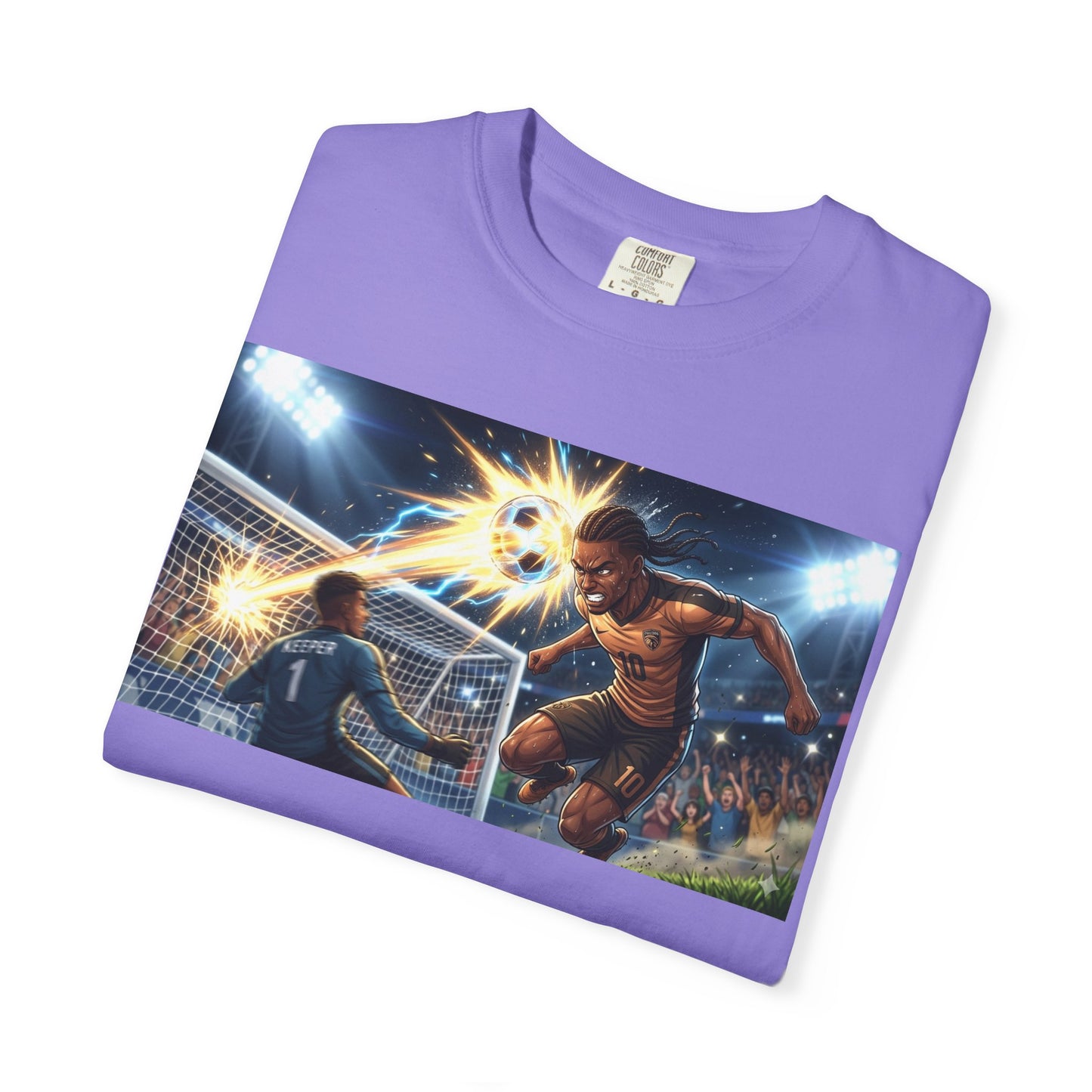 Soccer Goal Explosion T-Shirt — Action-Packed Football Graphic Tee