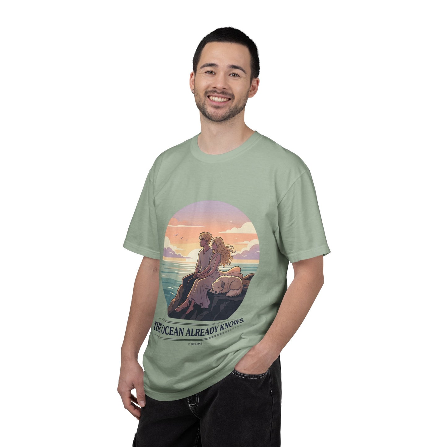 Ocean Sunset Graphic T-Shirt — "The Ocean Already Knows"